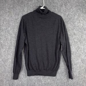 SuitSupply sweater Womens Size L Gray Merino Wool Turtleneck Long Sleeve